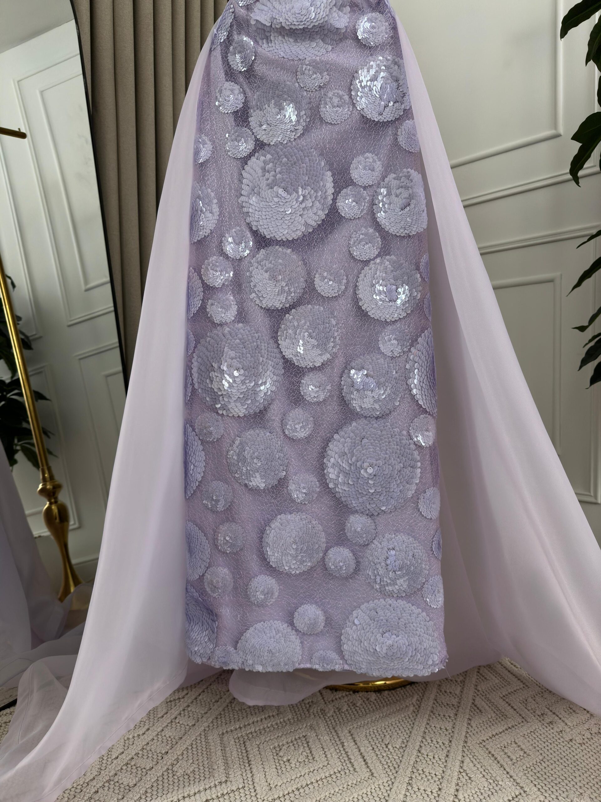 فستان سهرة موف بذيل طويل - الصورة 6