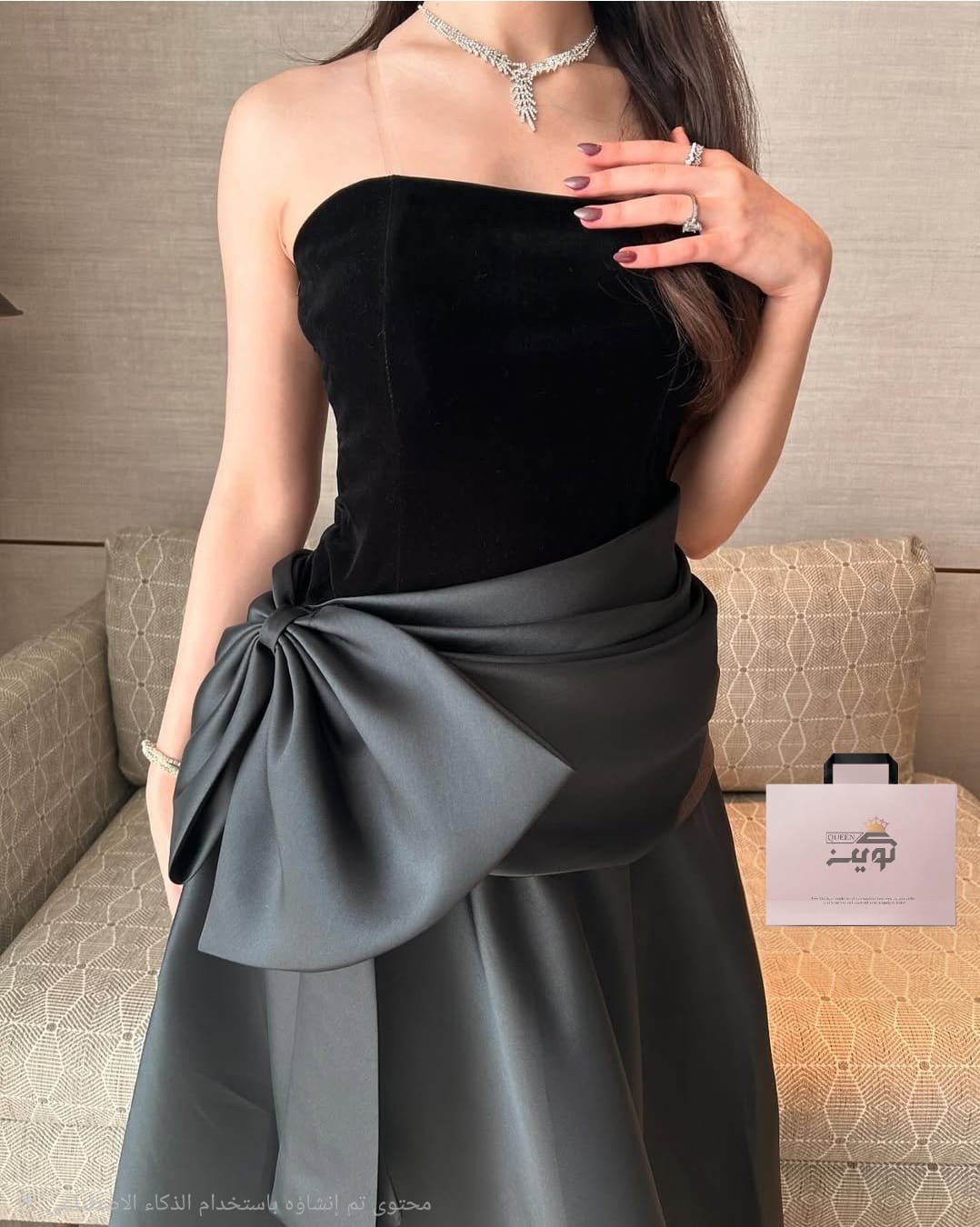 فستان سهرة بلون أسود - الصورة 7