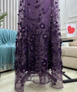 Alternative view of فستان سهرة بنفسجي فخم مطرز