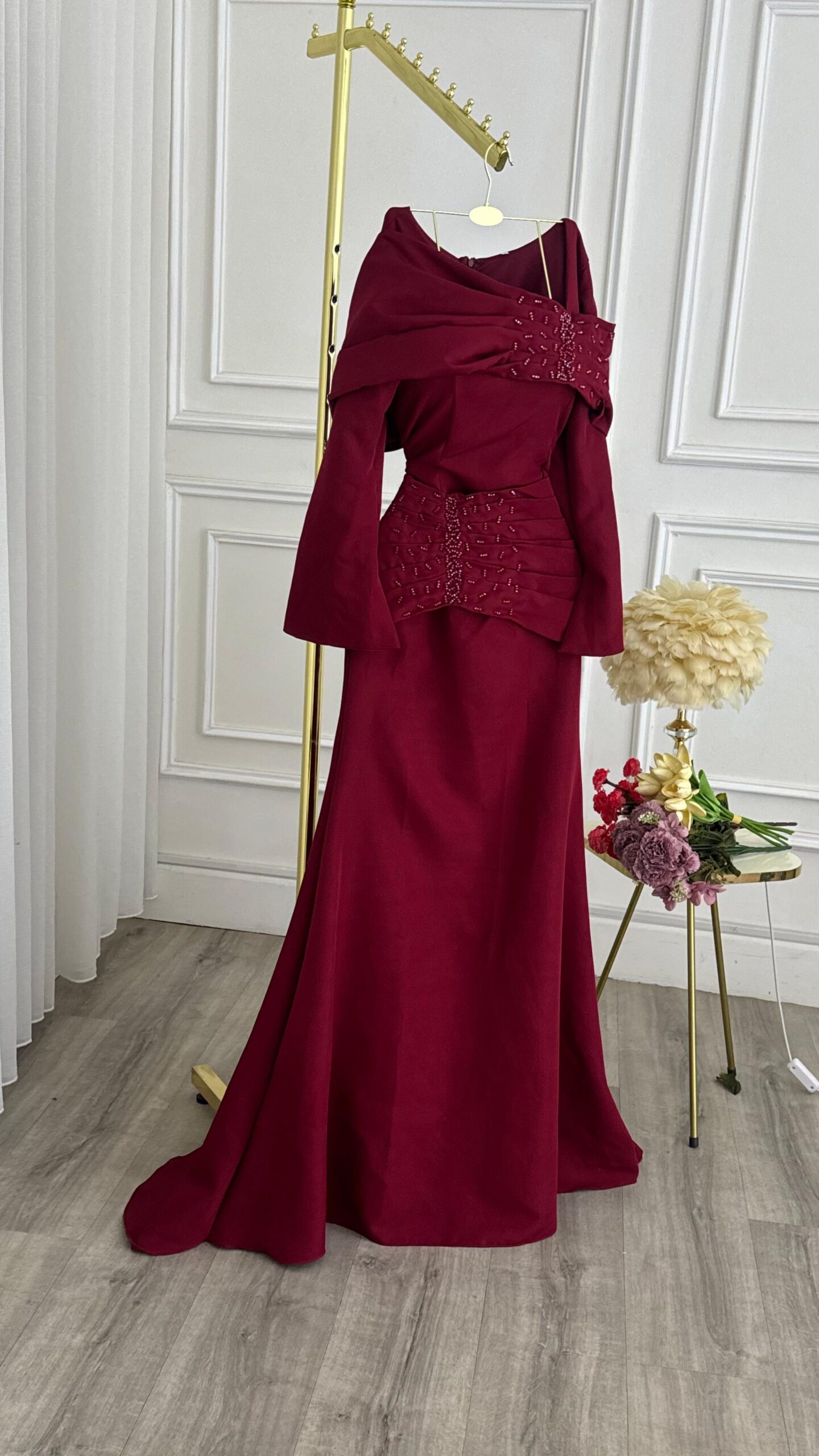 فستان سهرة لون نبيتي - الصورة 2