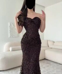 فساتين سهرة بدون أكمام