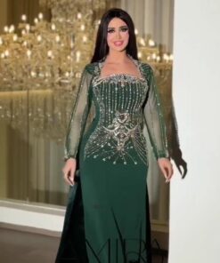 فستان سهرة أخضر