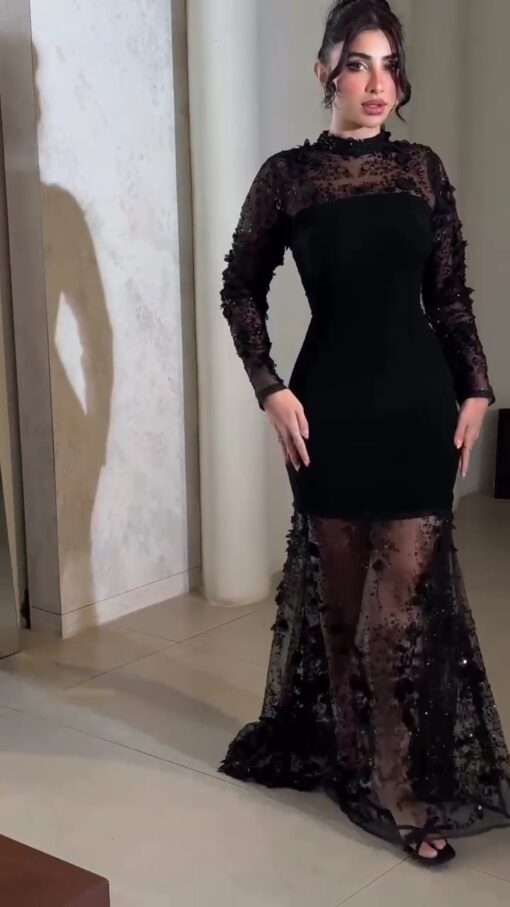 فستان سهرة أسود فخم