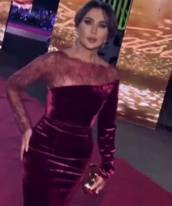فستان سهرة مخمل