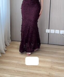 فستان سهرة لون خمري