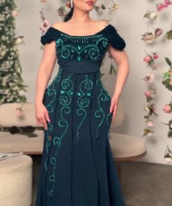 فساتين سهرة لون طويلة