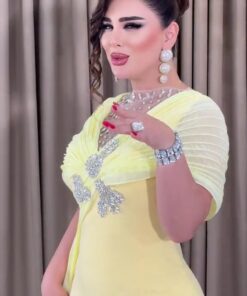 فساتين سهرة لون أصفر