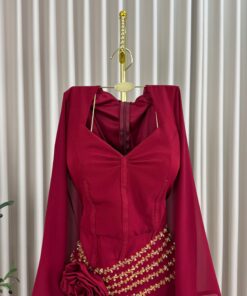 Alternative view of فستان سهرة بأكمام طويلة