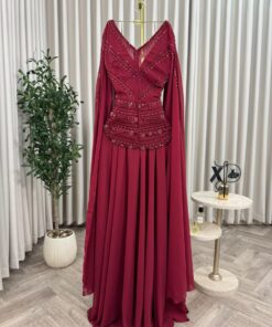 Alternative view of فستان سهرة طويل أسود أحمر