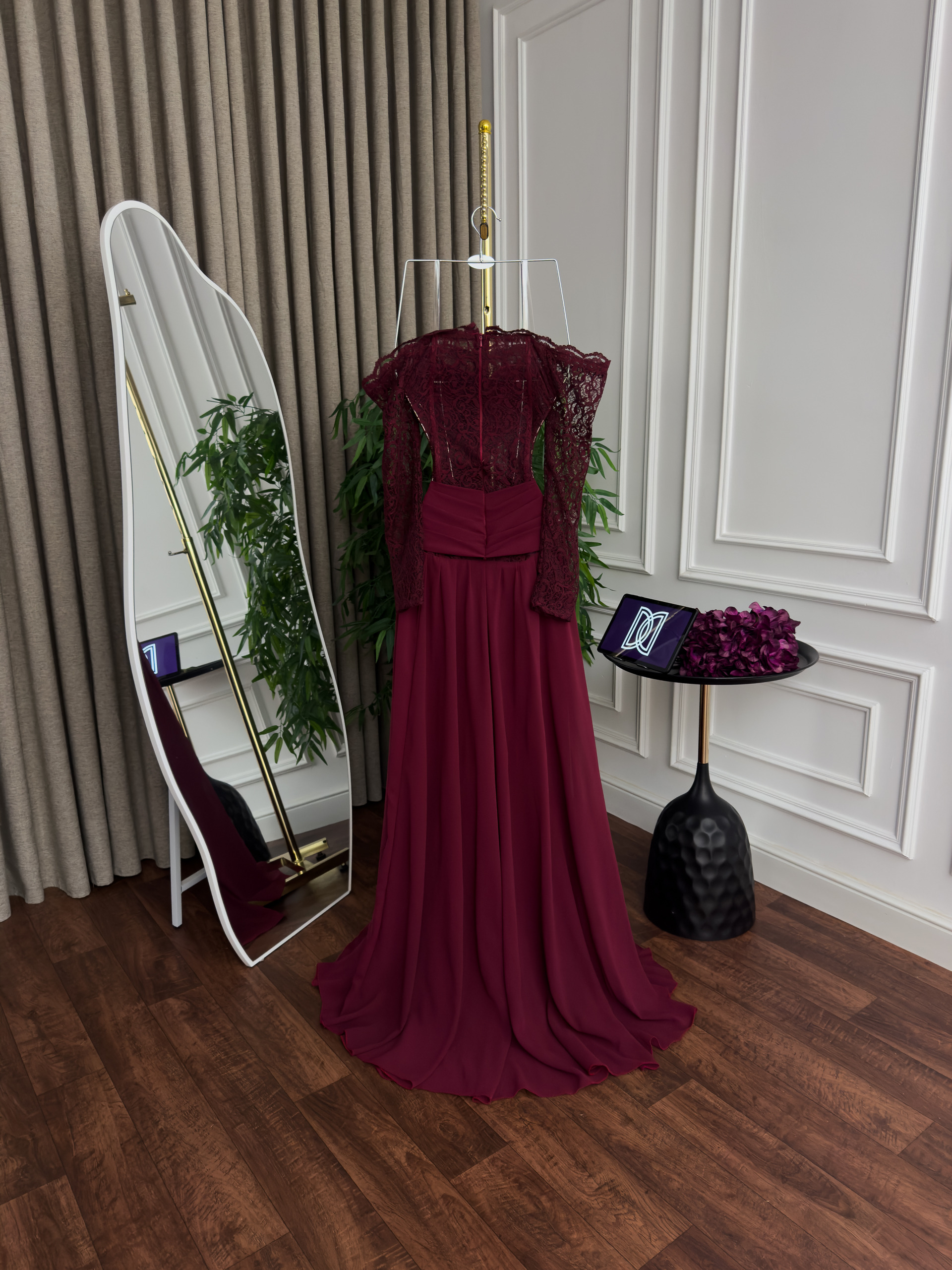 فستان سهرة طويل دانتيل - الصورة 2