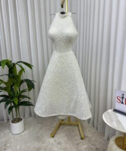 Alternative view of فستان سهرة شتوي قصير