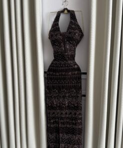 Alternative view of فستان سهرة بني مطرز