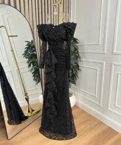 Alternative view of فستان سهرة أسود دانتيل