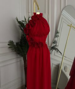 Alternative view of فستان سهرة لون أحمر طويل