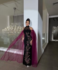 فستان سهرة شتوي جوخ