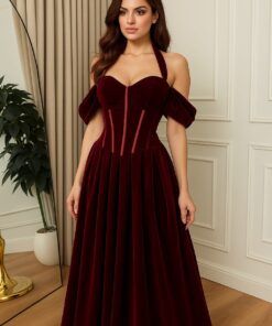 فساتين سهرة مخمل فاخرة