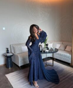 فستان سهرة دانتيل كحلي