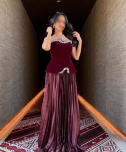 فستان سهرة شتوي جوخ