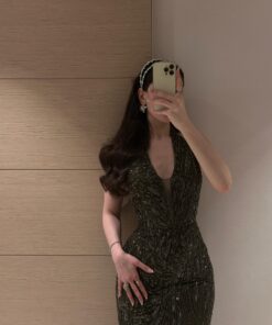 Alternative view of فستان سهرة لون زيتوني