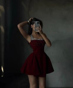 فستان سهرة شتوي قصير