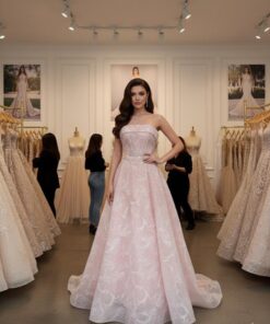 فساتين سهرة لون وردي