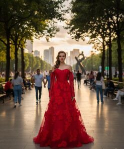 فساتين سهرة لون احمر