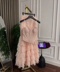 Alternative view of فستان سهرة لون وردي طويل