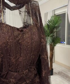 Alternative view of فستان سهرة لون بني دانتيل