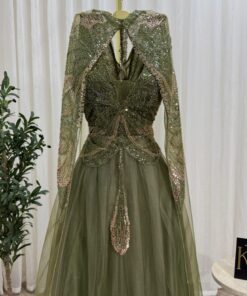 Alternative view of فستان سهرة لون زيتوني