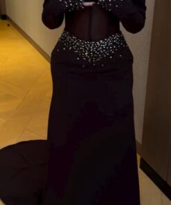 فستان سهرة بنفسجي طويل