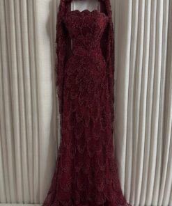 فستان سهرة لون احمر