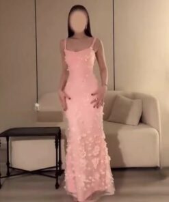 فستان سهرة وردي