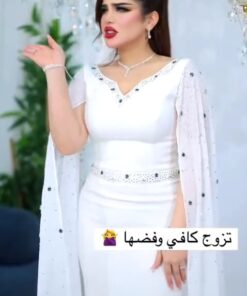 فستان سهرة لون أبيض