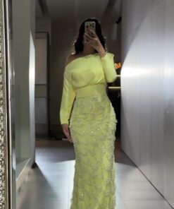 فساتين سهرة لون أصفر