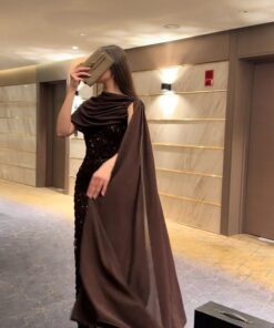 Alternative view of فستان سهرة بلون البني