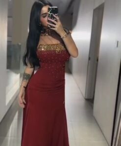 فساتين سهرة لون نبيتي