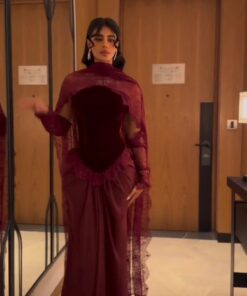 فستان سهرة جوخ مع شيفون