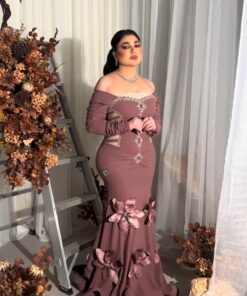 فستان سهرة لون وردي