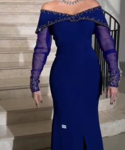 فستان سهرة لون أزرق