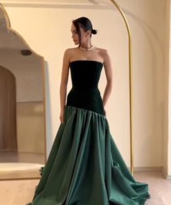 فستان سهرة مخمل طويل