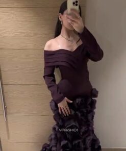 فساتين سهرة أكمام طويلة