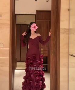 فستان سهرة أكمام طويلة