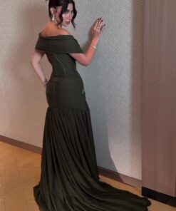 Alternative view of فستان سهرة لون اخضر داكن