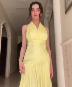 فستان سهرة لون اصفر