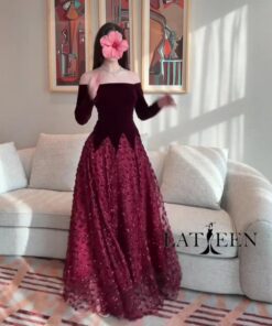 فستان سهرة شتوي جوخ