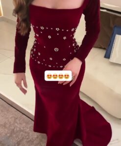 فستان سهرة شتوي جوخ