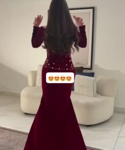 Alternative view of فستان سهرة شتوي جوخ