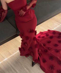 Alternative view of فستان سهرة لون أحمر طويل