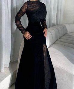 Alternative view of فستان مخمل دانتيل أسود