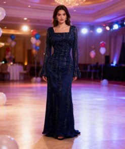 فستان سهرة لون كحلي